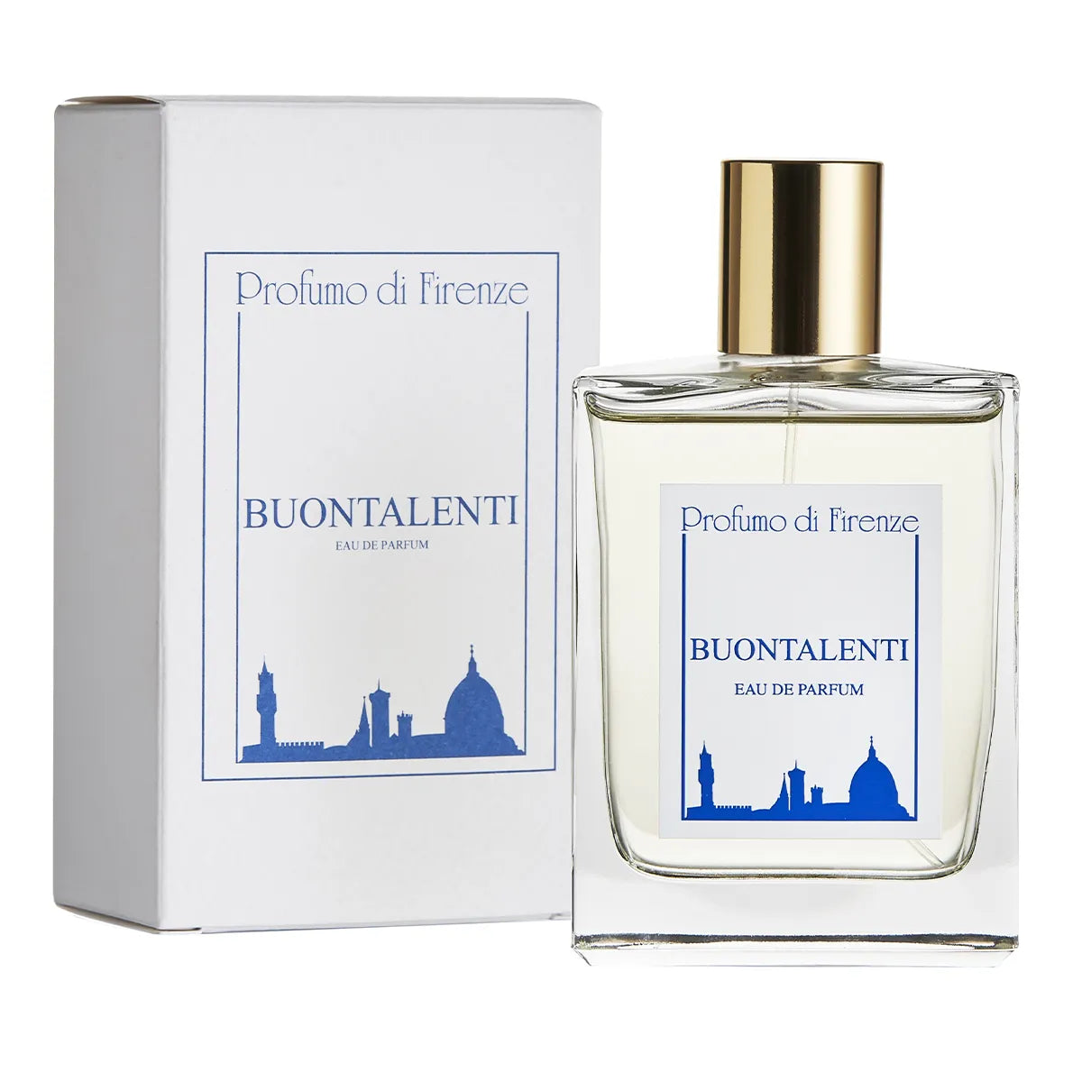 Buontalenti perfume bottle and packaging with 'Profumo di Firenze' branding on a white background