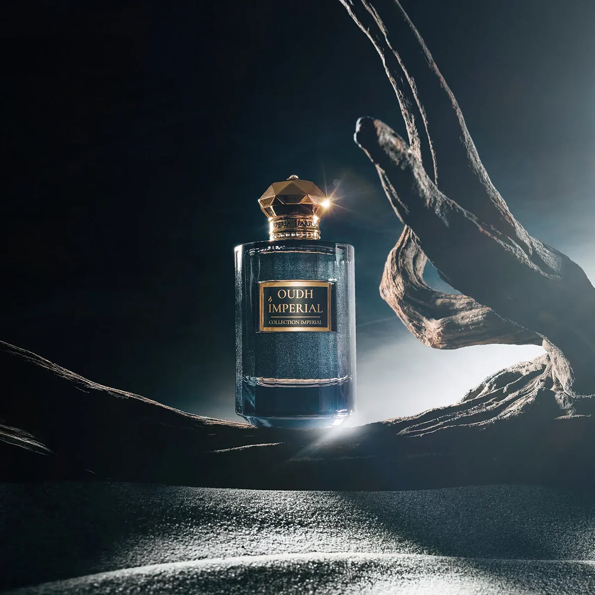 Oudh Imperial by Imperial Parfums – A rich and majestic oud fragrance exuding timeless elegance. Available at Hallburg.ae."