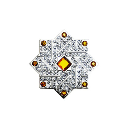 Star-shaped decorative item with embedded stones on a white background