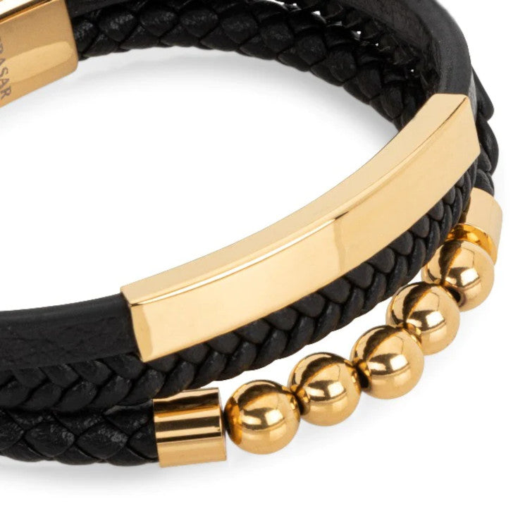 Leather bracelet “Pearl” - Gold