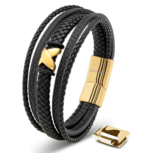 Leather bracelet “Flake” - Gold