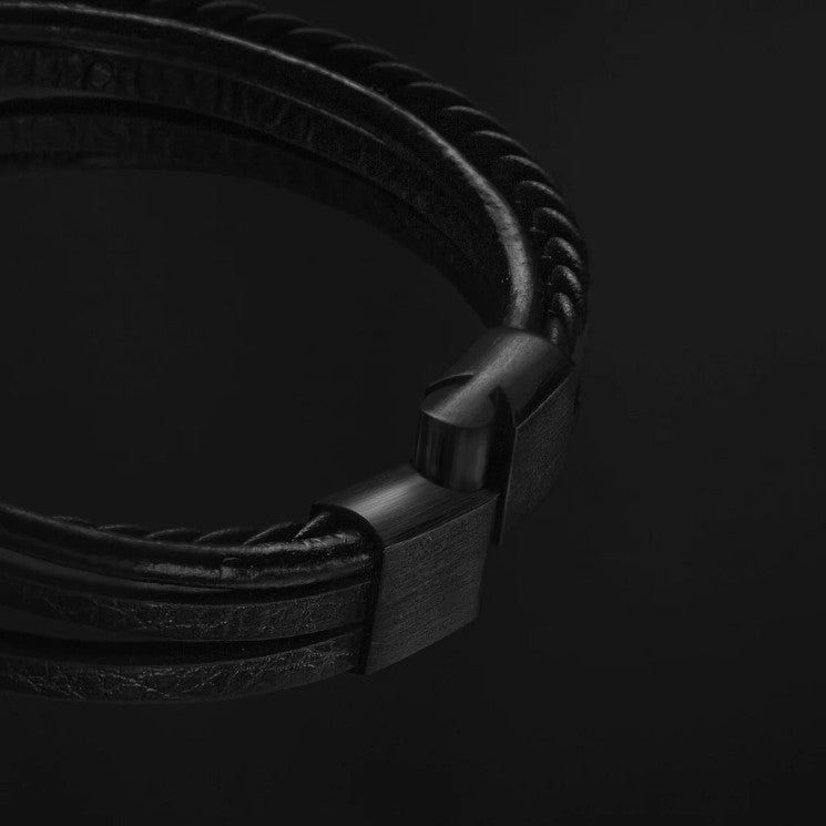 Leather bracelet “Braid” - Black